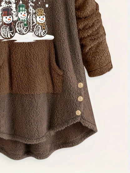 Cozy Winter Snowman Hoodie Sweatshirt