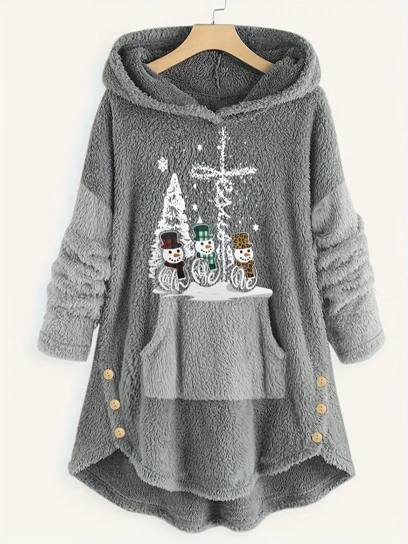 Cozy Winter Snowman Hoodie Sweatshirt