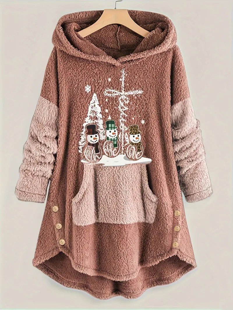 Cozy Winter Snowman Hoodie Sweatshirt