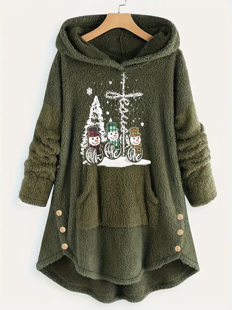 Cozy Winter Snowman Hoodie Sweatshirt