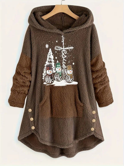 Cozy Winter Snowman Hoodie Sweatshirt