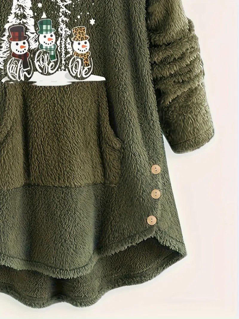 Cozy Winter Snowman Hoodie Sweatshirt