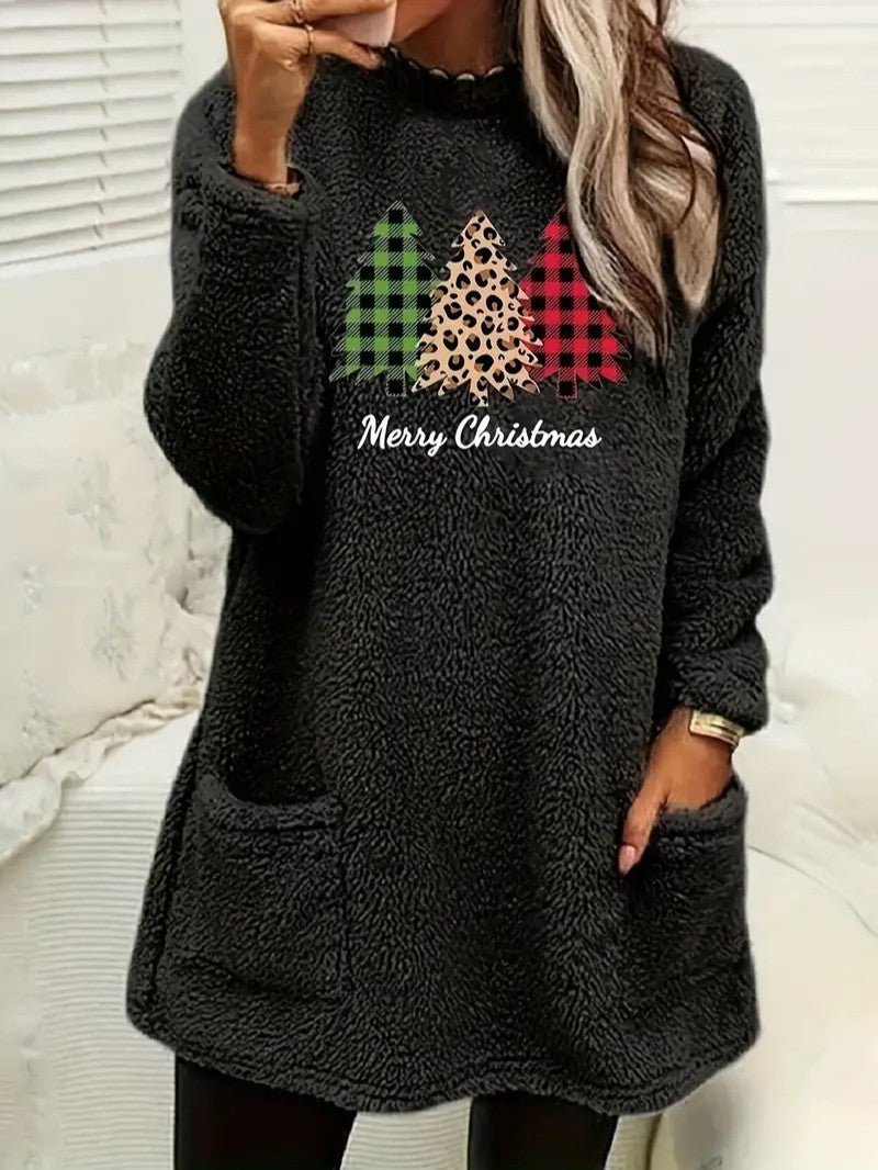 Soft Holiday Tree Graphic Sweatshirt
