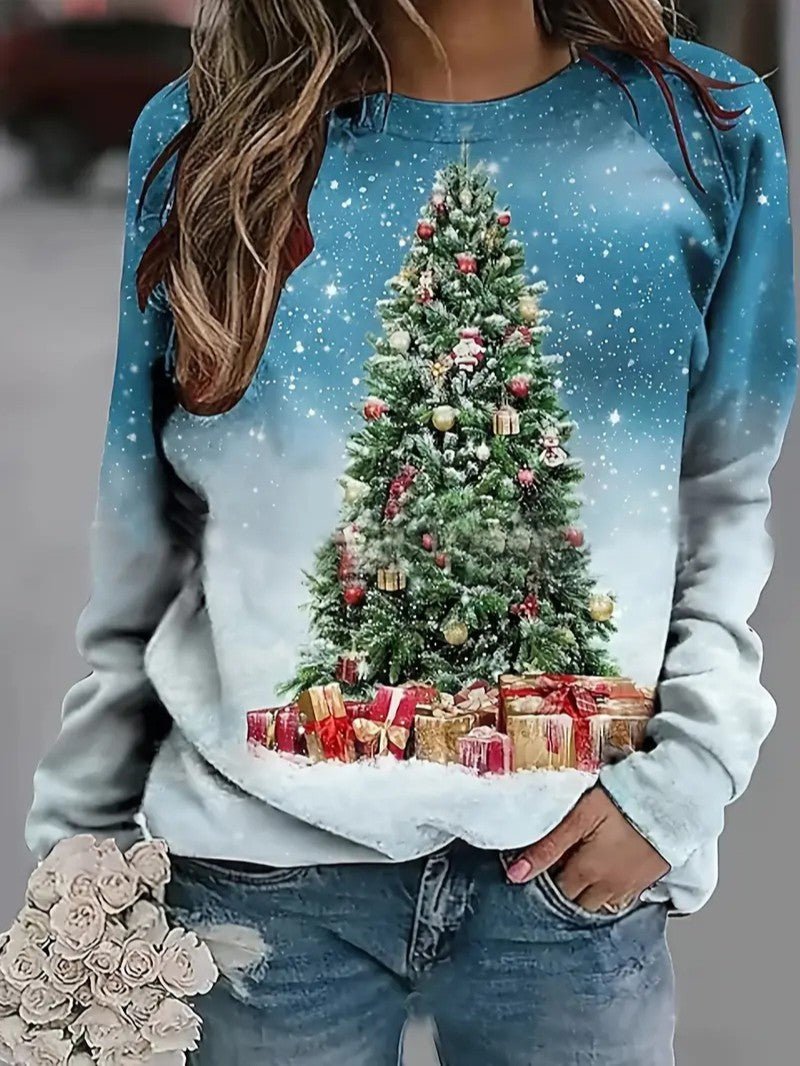 Sparkly Holiday Tree Graphic Sweatshirt