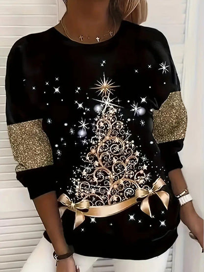 Sparkly Holiday Women's Christmas Sweatshirt