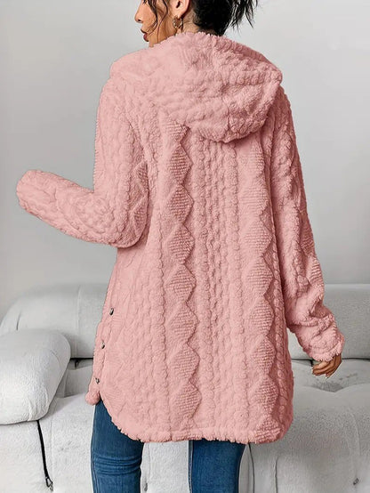 Soft Women's Fleece Hooded Jacket Coat