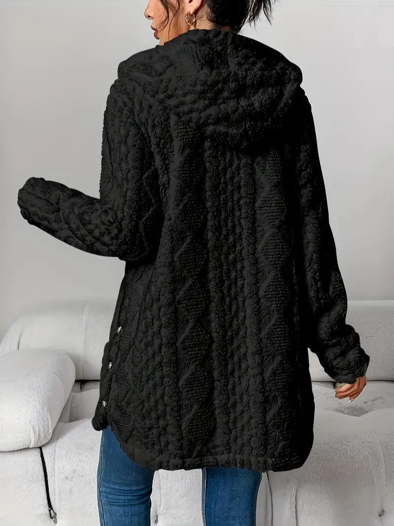 Soft Women's Fleece Hooded Jacket Coat