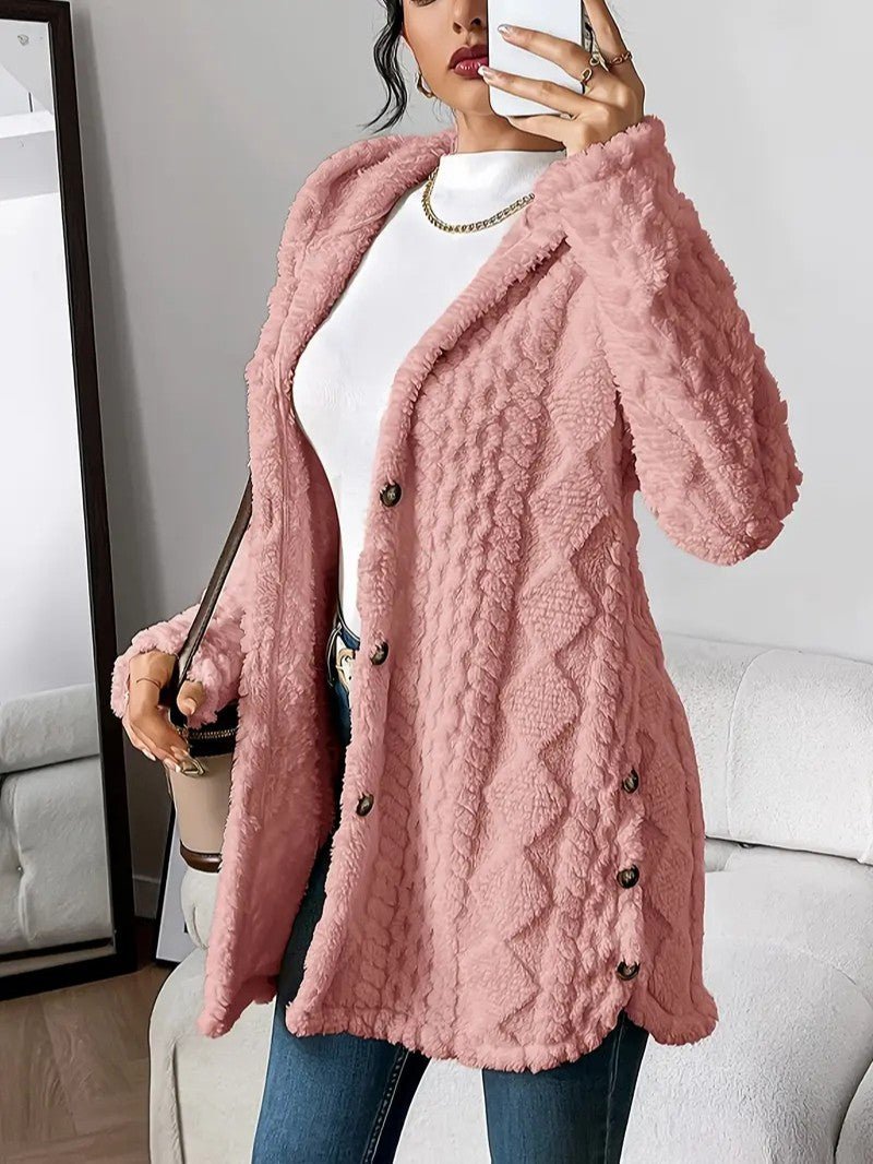 Soft Women's Fleece Hooded Jacket Coat