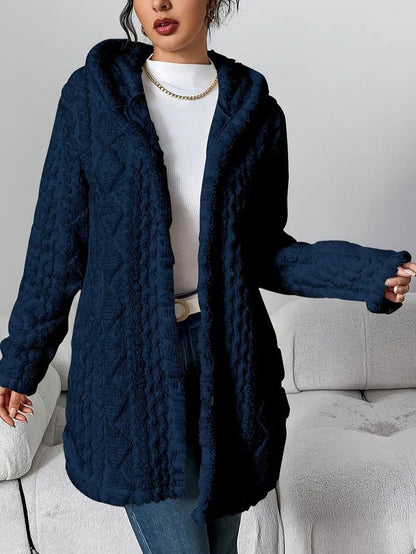 Soft Women's Fleece Hooded Jacket Coat