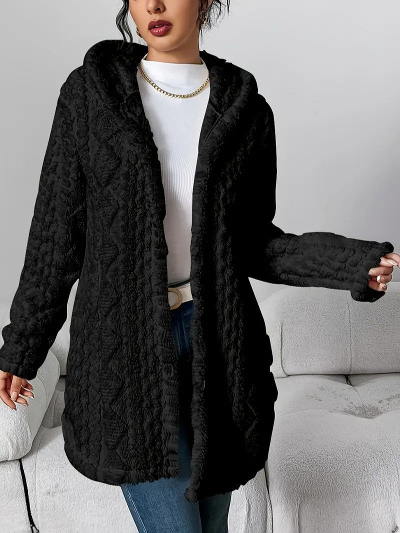 Soft Women's Fleece Hooded Jacket Coat