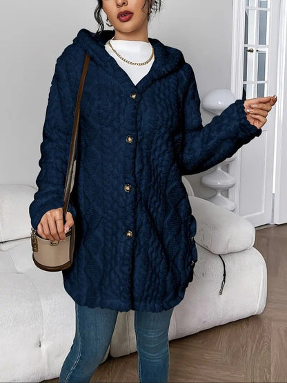 Soft Women's Fleece Hooded Jacket Coat