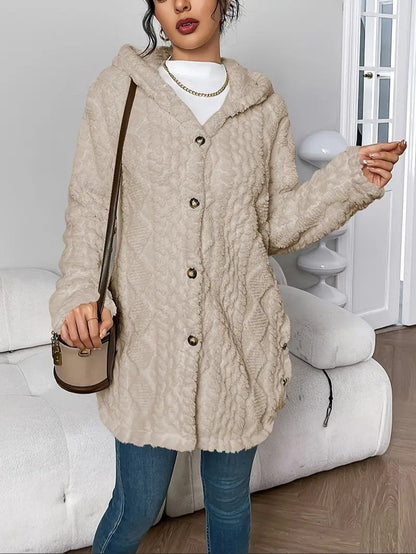 Soft Women's Fleece Hooded Jacket Coat
