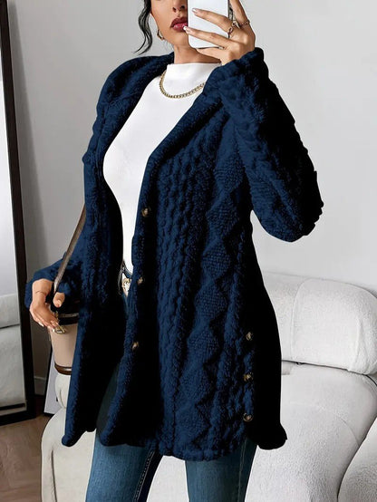 Soft Women's Fleece Hooded Jacket Coat