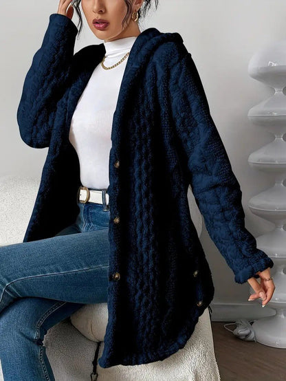 Soft Women's Fleece Hooded Jacket Coat