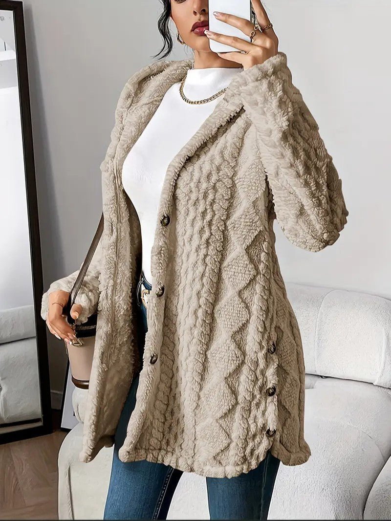 Soft Women's Fleece Hooded Jacket Coat