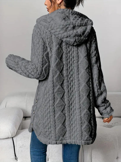 Soft Women's Fleece Hooded Jacket Coat
