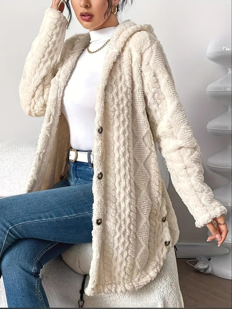 Soft Women's Fleece Hooded Jacket Coat