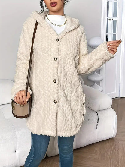 Soft Women's Fleece Hooded Jacket Coat