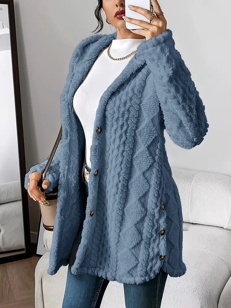 Soft Women's Fleece Hooded Jacket Coat