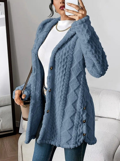 Soft Women's Fleece Hooded Jacket Coat