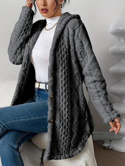 Soft Women's Fleece Hooded Jacket Coat