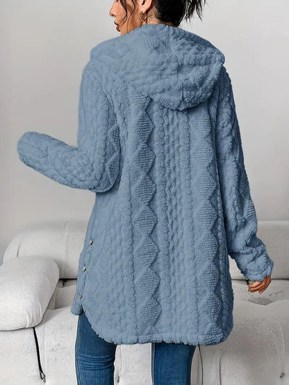 Soft Women's Fleece Hooded Jacket Coat