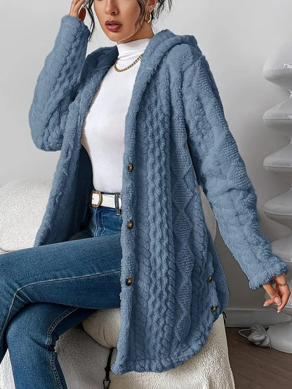 Soft Women's Fleece Hooded Jacket Coat