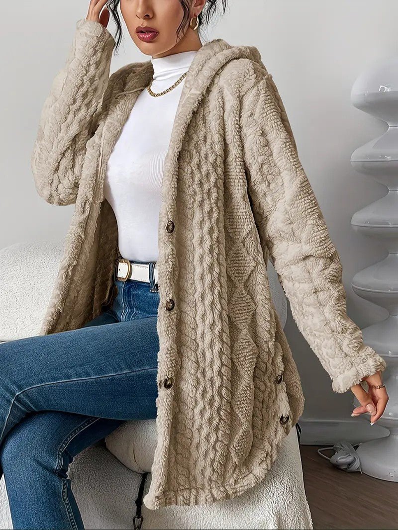 Soft Women's Fleece Hooded Jacket Coat