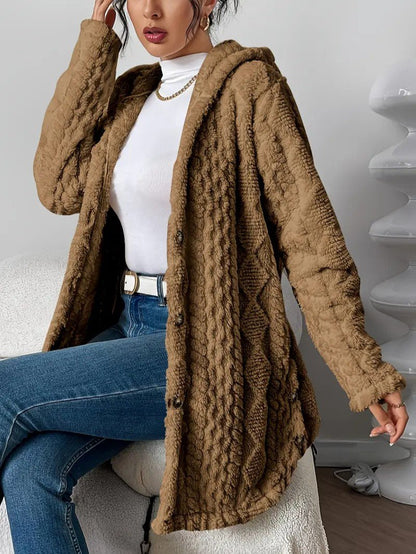 Soft Women's Fleece Hooded Jacket Coat