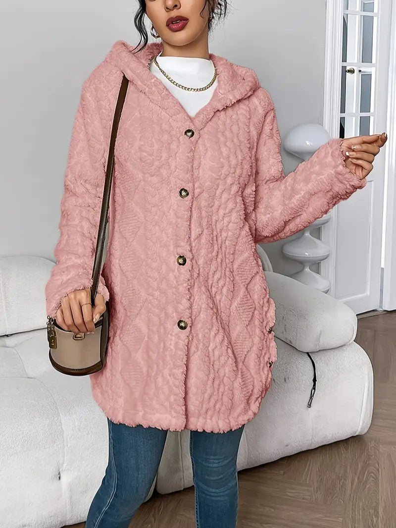 Soft Women's Fleece Hooded Jacket Coat
