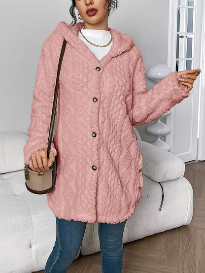 Soft Women's Fleece Hooded Jacket Coat