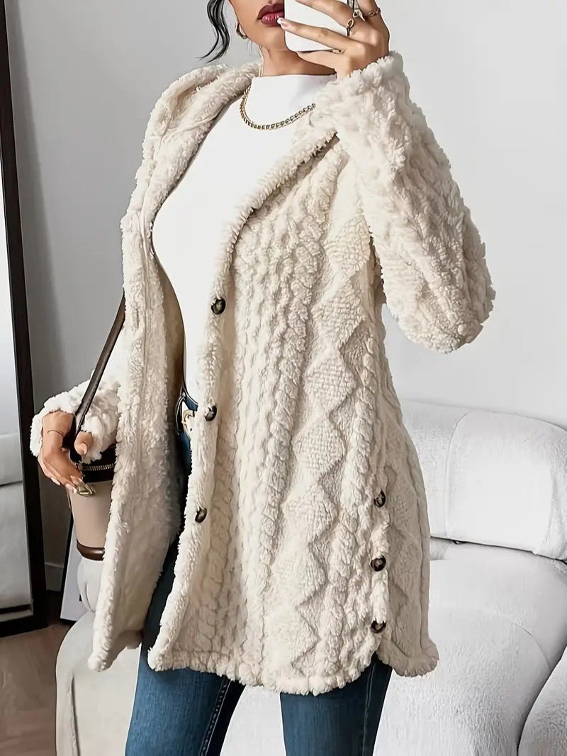 Soft Women's Fleece Hooded Jacket Coat - OutfitLondon