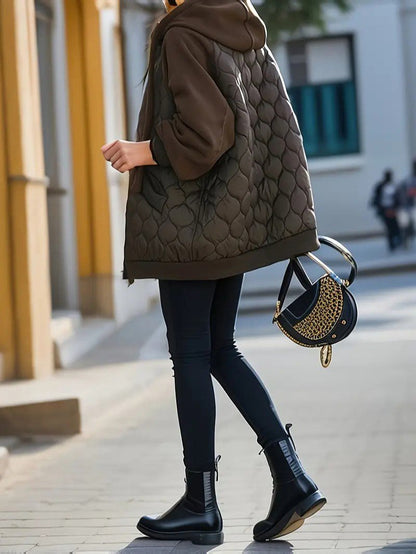 Ladies Faux Fur Hooded Padded Coat