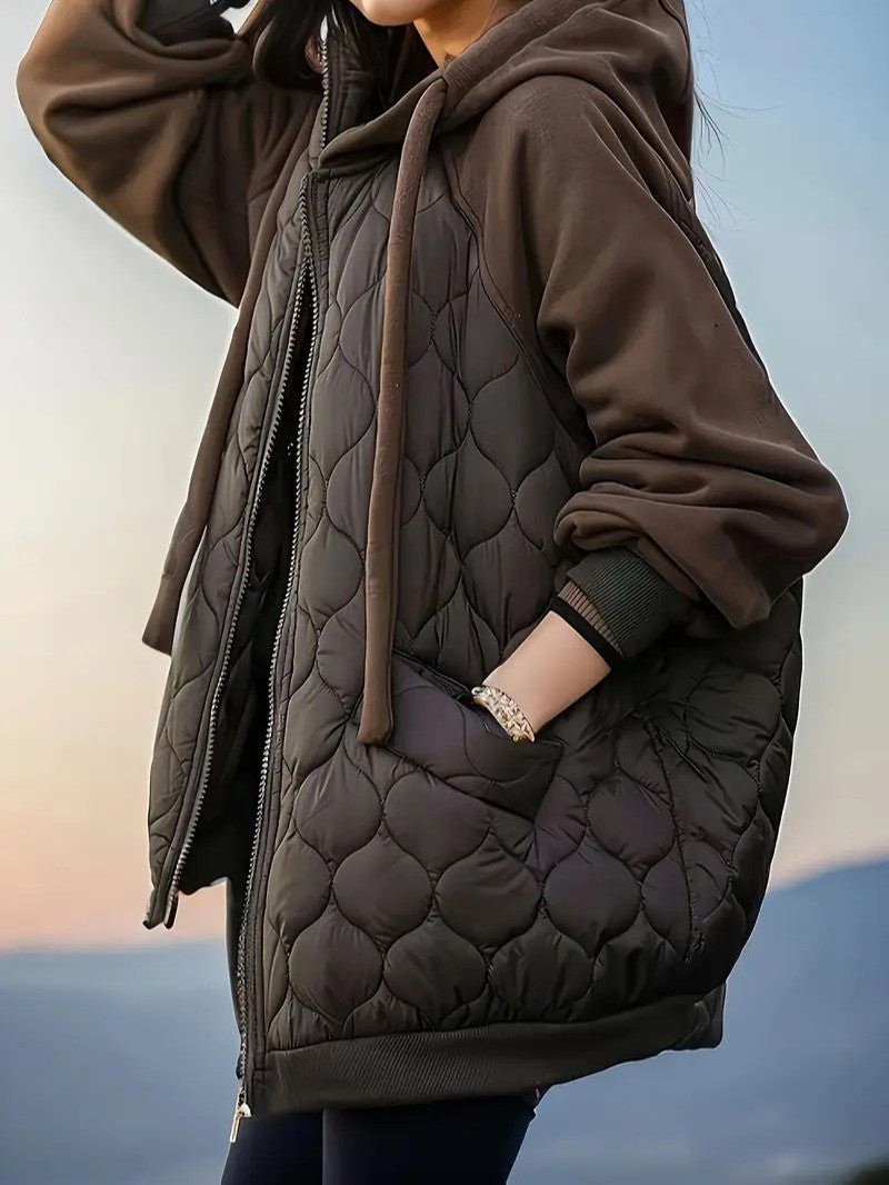 Ladies Faux Fur Hooded Padded Coat