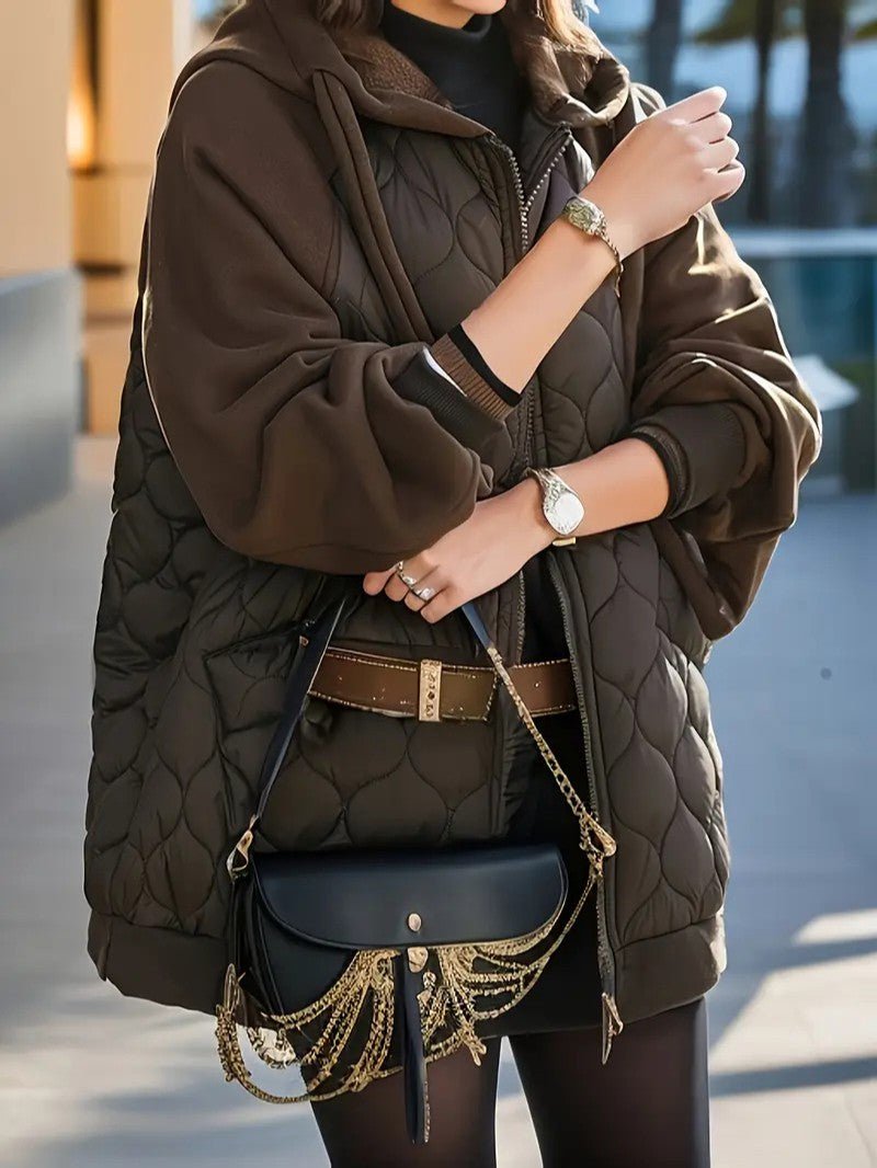 Ladies Faux Fur Hooded Padded Coat