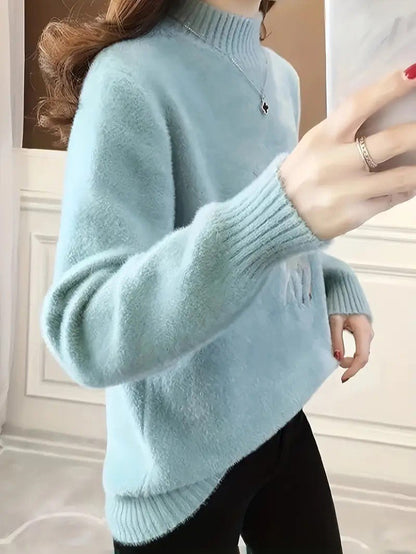 Ladies' Christmas Tree Crew Neck Knit Sweater