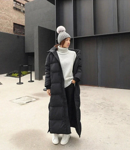 Warm Women's Down Parka Coat - OutfitLondon