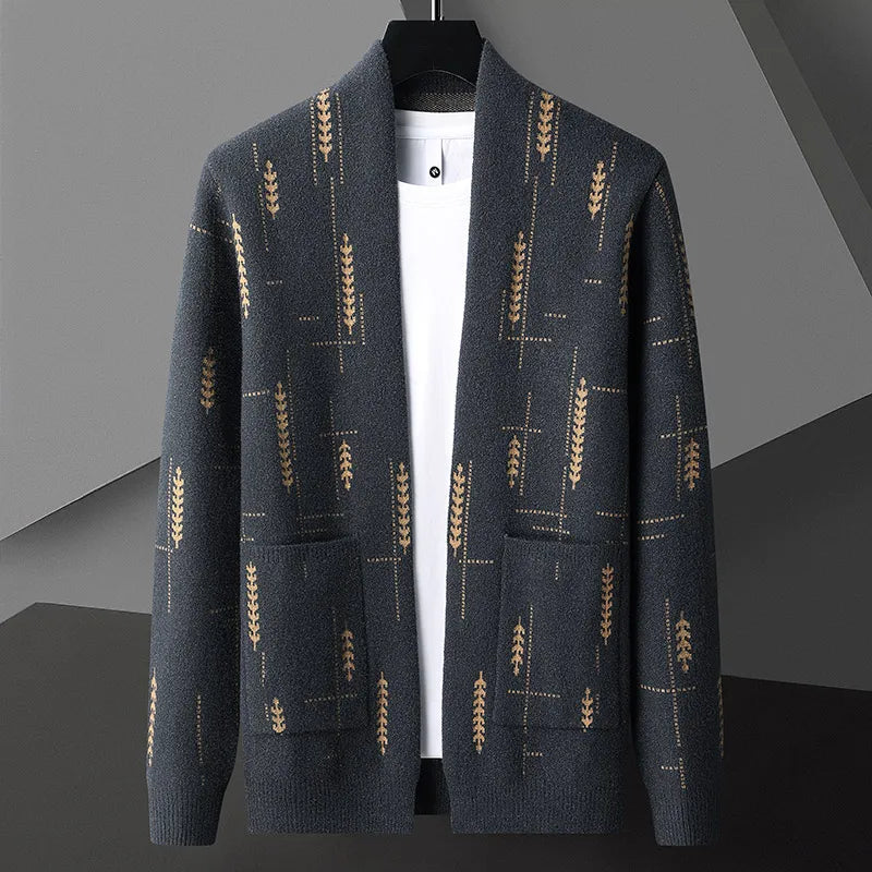 Men's Cozy Open Front Cardigan Sweater - OutfitLondon