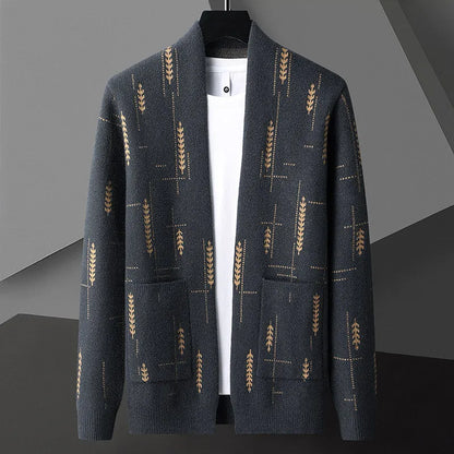 Men's Cozy Open Front Cardigan Sweater - OutfitLondon