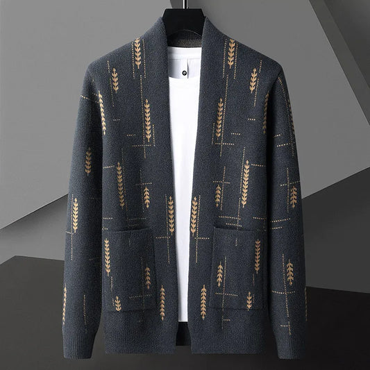 Men's Cozy Open Front Cardigan Sweater - OutfitLondon