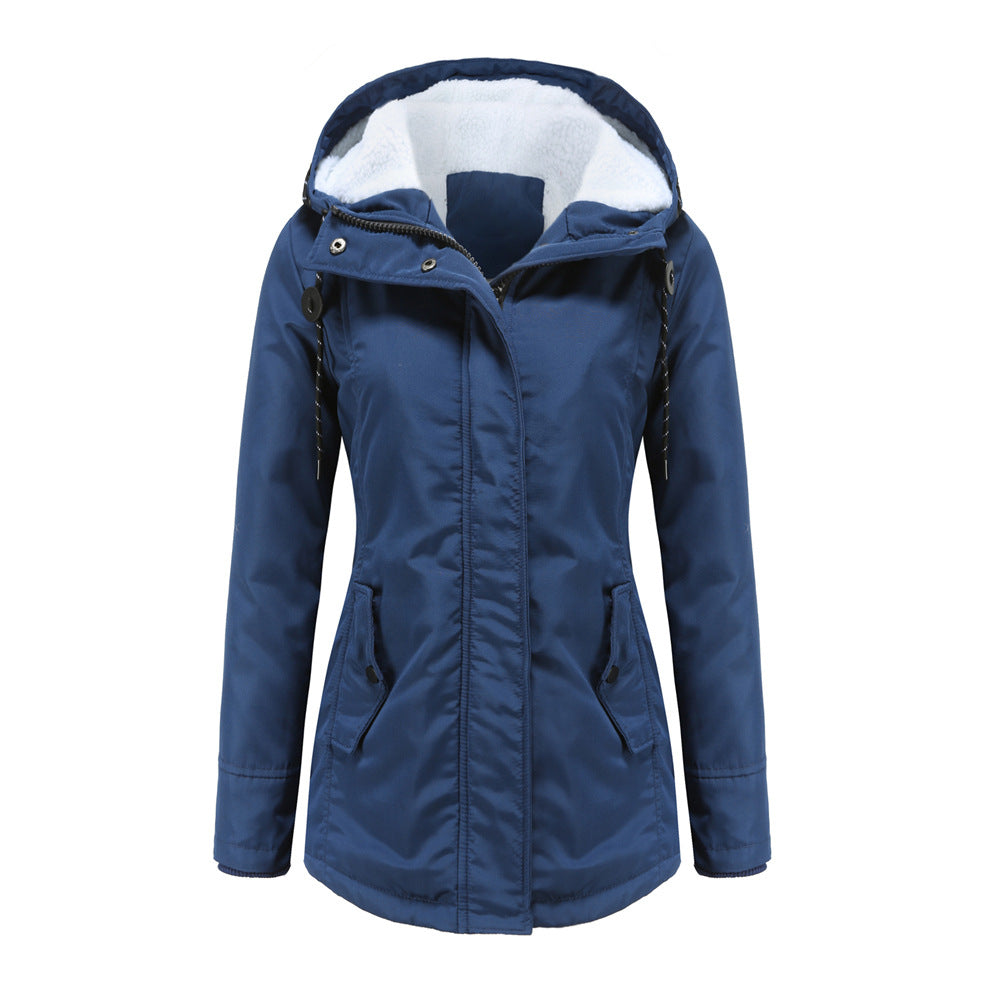 Soft Ladies Fleece Hooded Jacket Coat