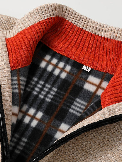 Men's Cozy Ribbed Crew Neck Sweater Cardigan
