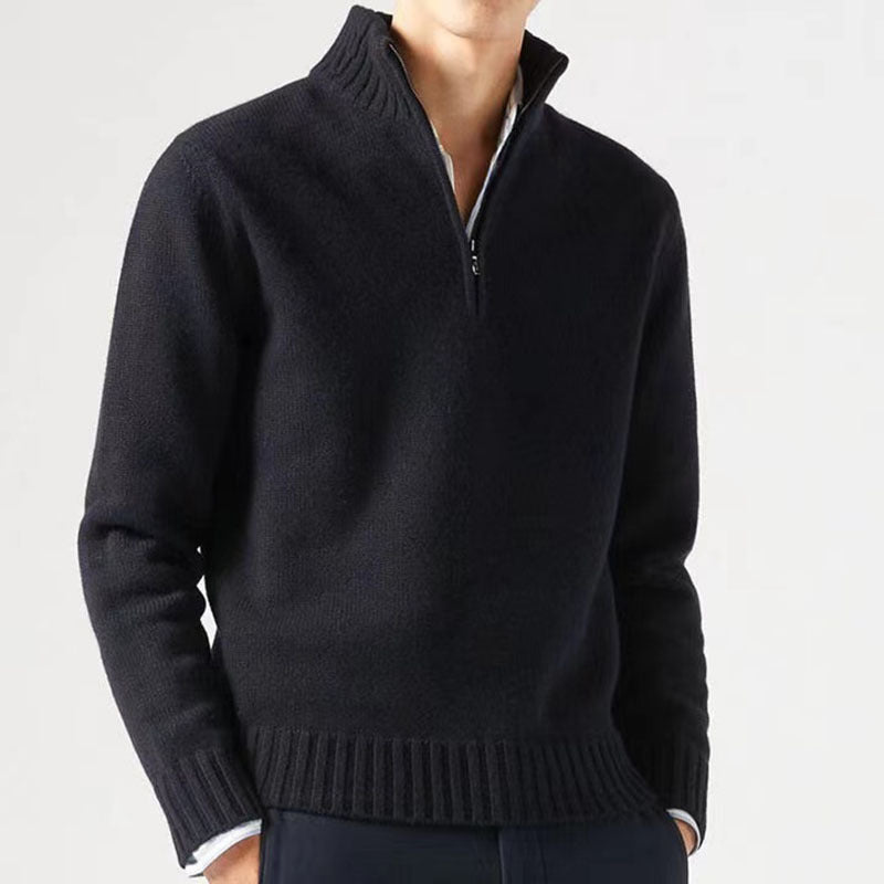 Warm Men's Fleece Quarter Zip Pullover Sweater
