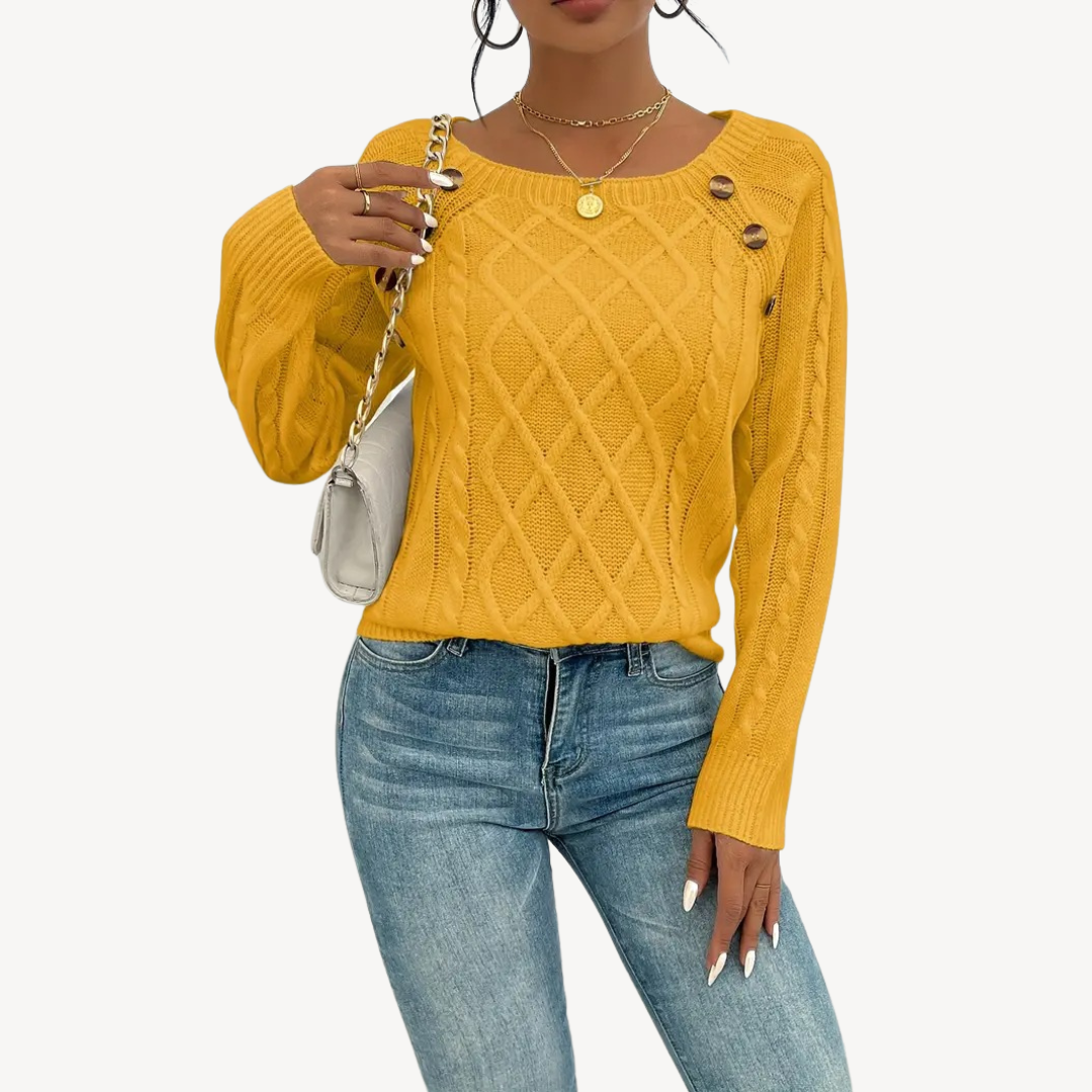 Ladies Classic Cable Knit Sweater