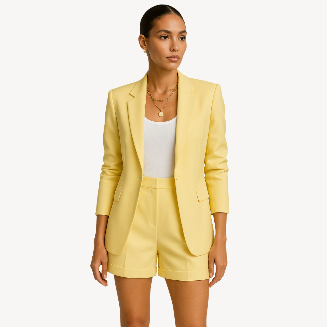 Classic Ladies Jacket Shorts Outfit - OutfitLondon