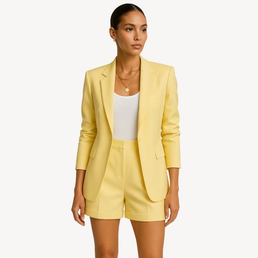 Classic Ladies Jacket Shorts Outfit - OutfitLondon
