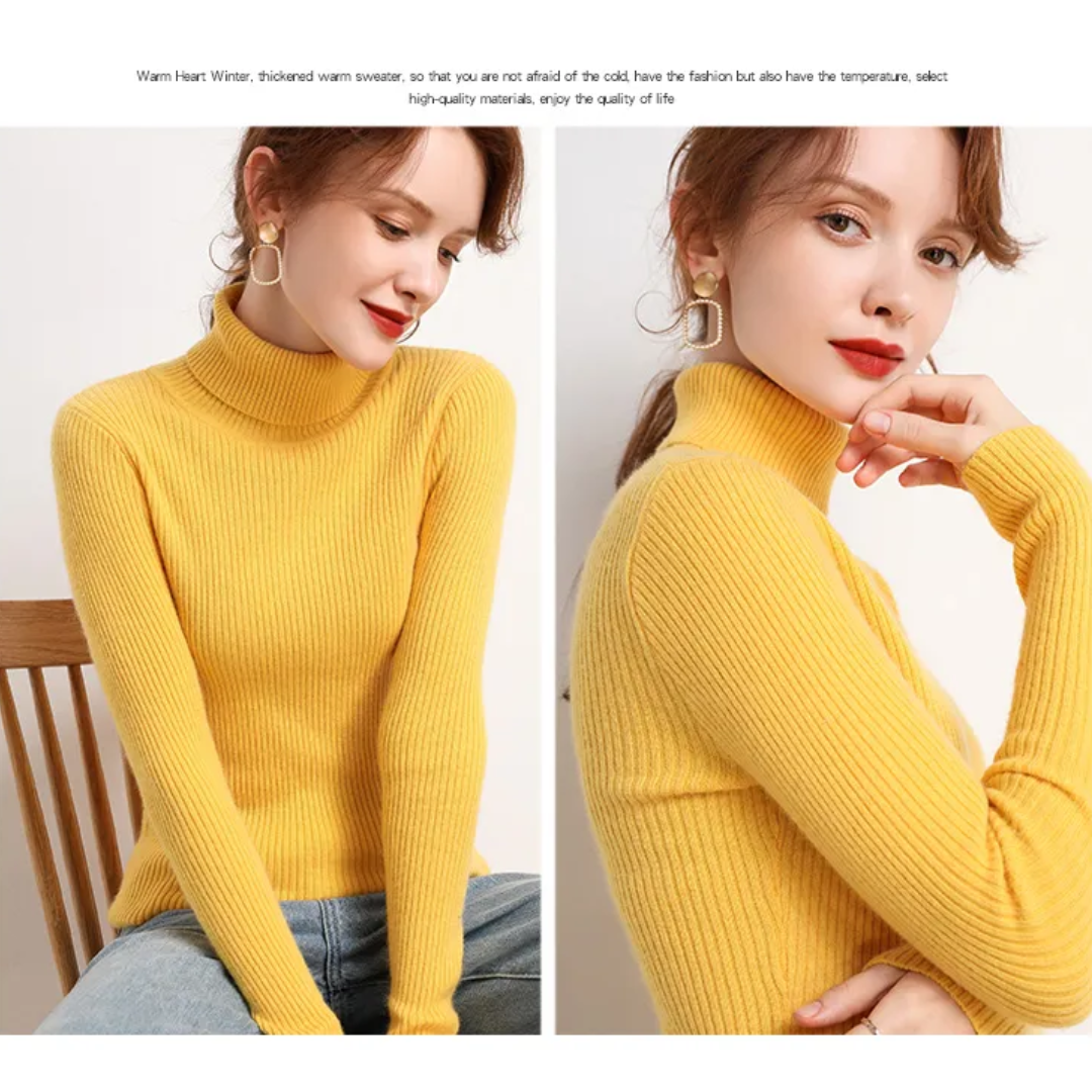 Warm Cozy Cashmere Turtleneck Sweater