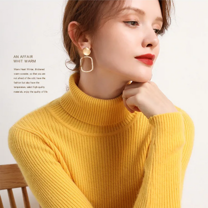 Warm Cozy Cashmere Turtleneck Sweater