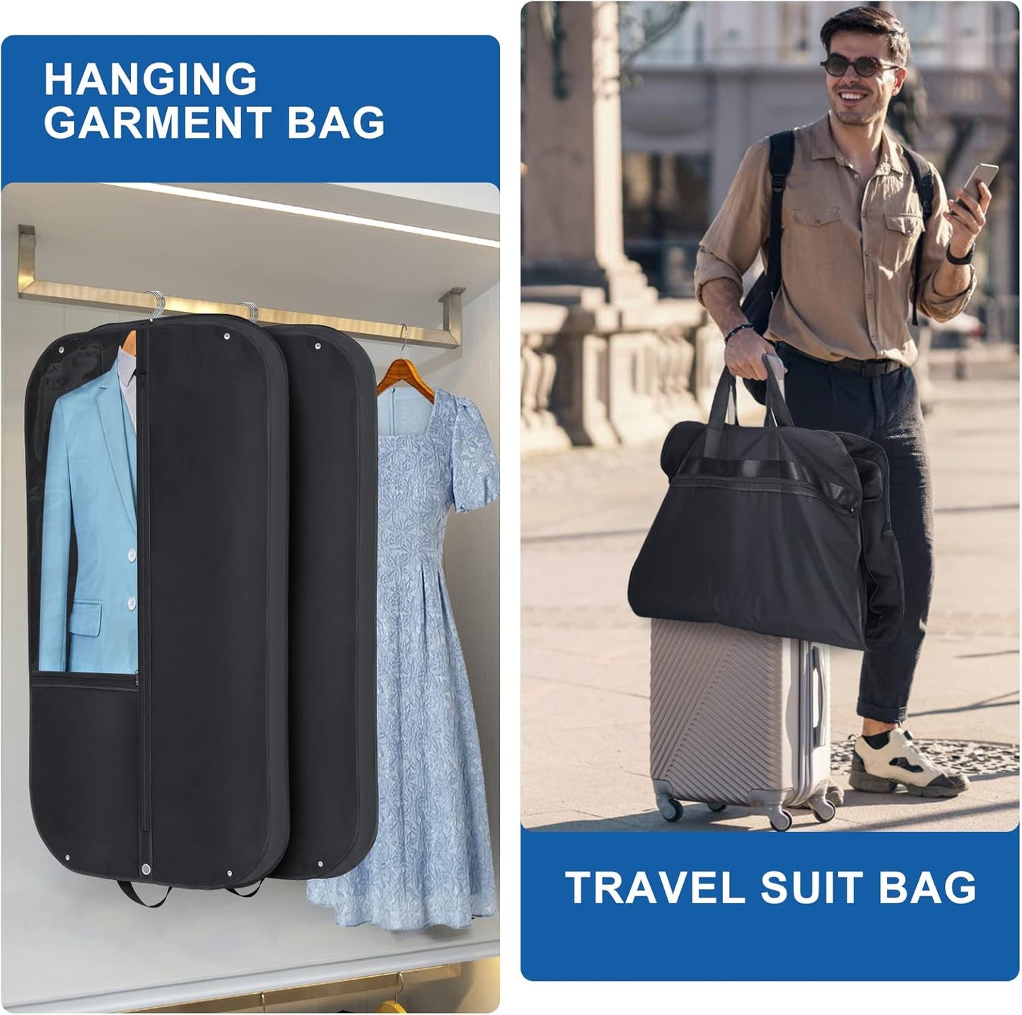 Waterproof Travel Suit Bag with Pockets
