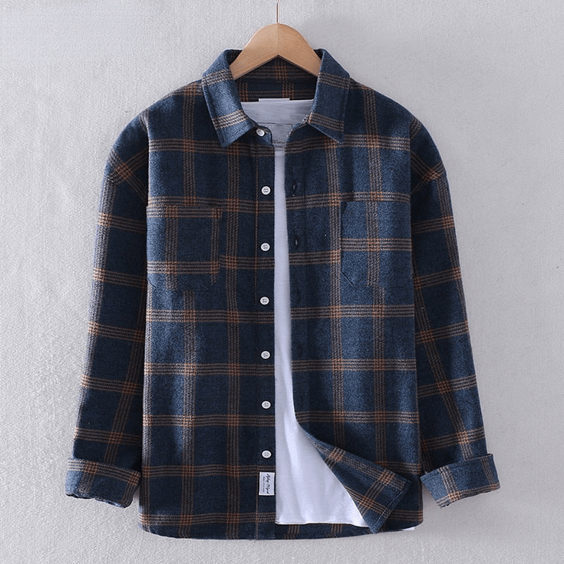 Warm Plaid Flannel Mens Shirt - OutfitLondon